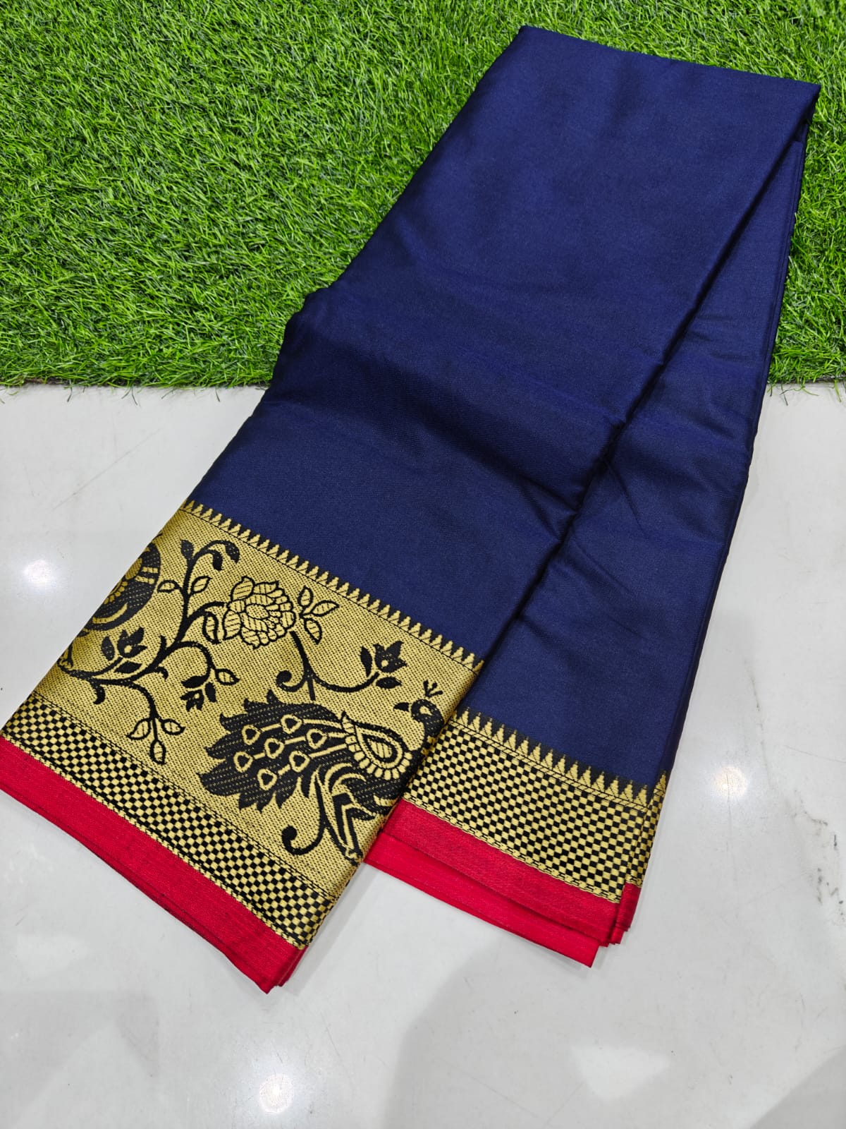 Trending Narayanpet Cotton Saree with Contrast Blouse
